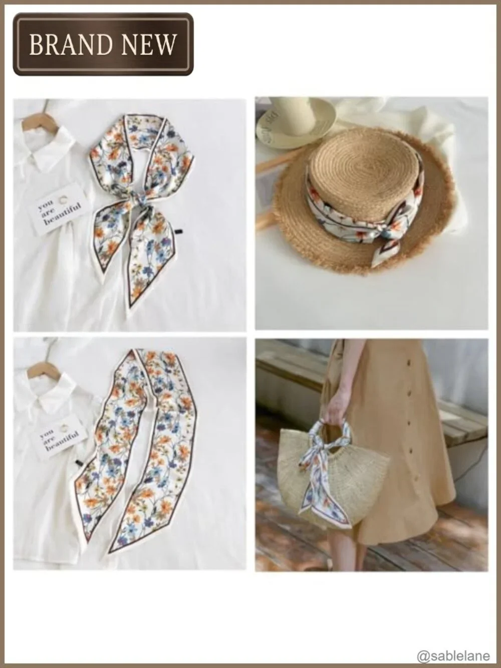 Silk Feeling Satin Head Scarf Women Fashion Square Long Scarves + Gifts